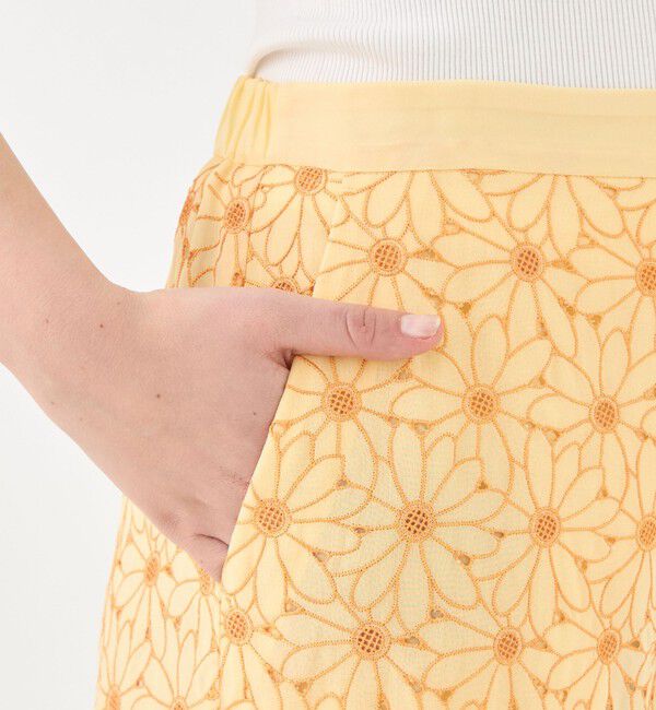 TOMORROWLAND collection「サンフラワーエンブロイダリー ワイドストレートパンツ」|その他|