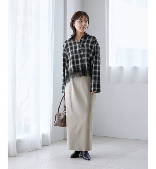  「【洗える】レーストリミングシャツ」|シャツ・ブラウス|