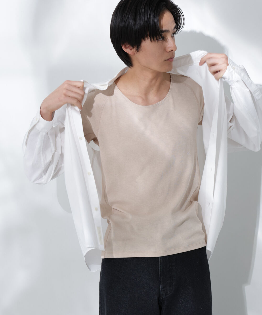 nano･universe「Anti Soaked(R)  Plus インナーTシャツ 半袖」|Tシャツ・カットソー|ベージュ