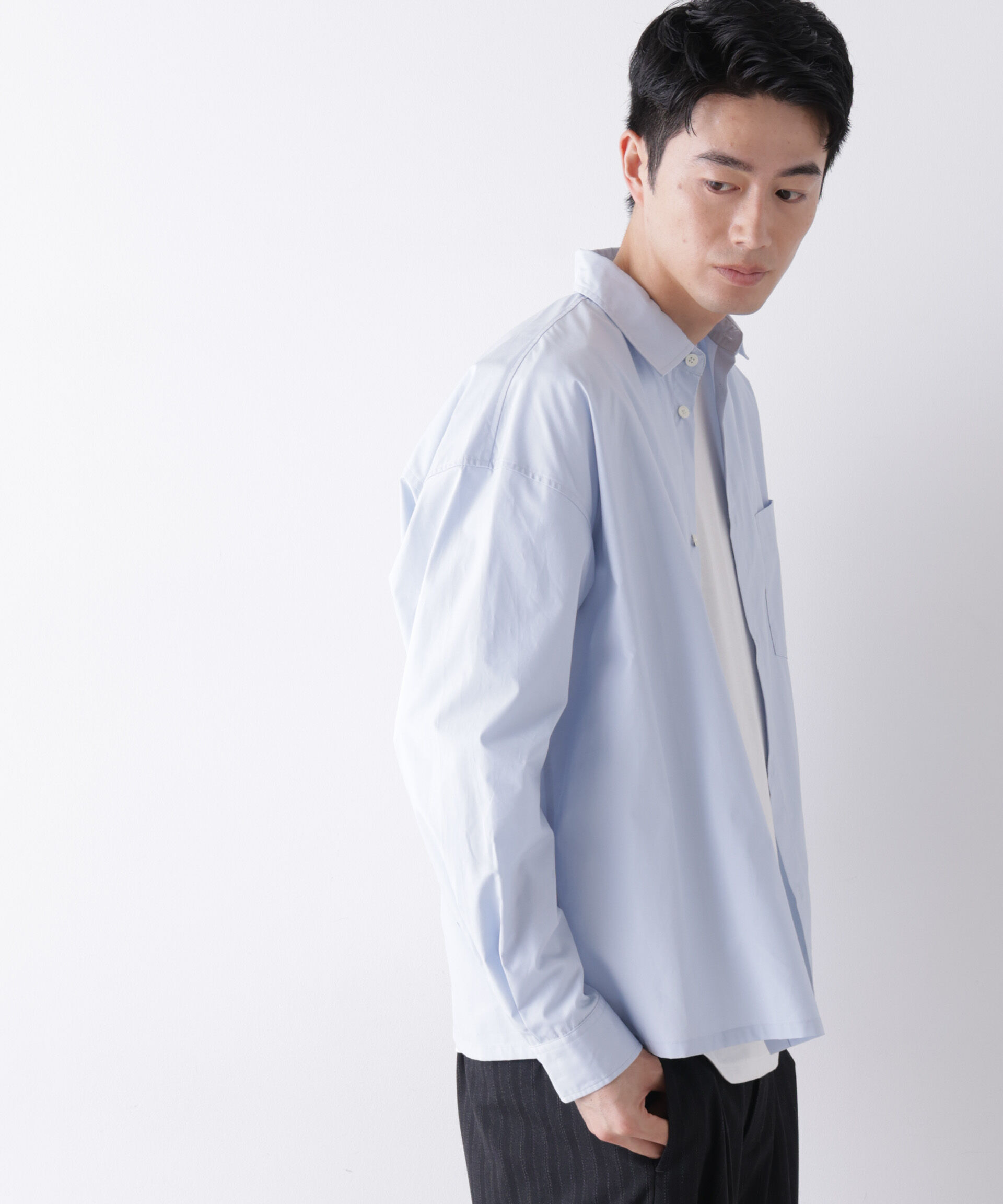 NANO universe「｢James Fabric｣ ボクシークロップドシャツブルゾン」|シャツ・ブラウス|