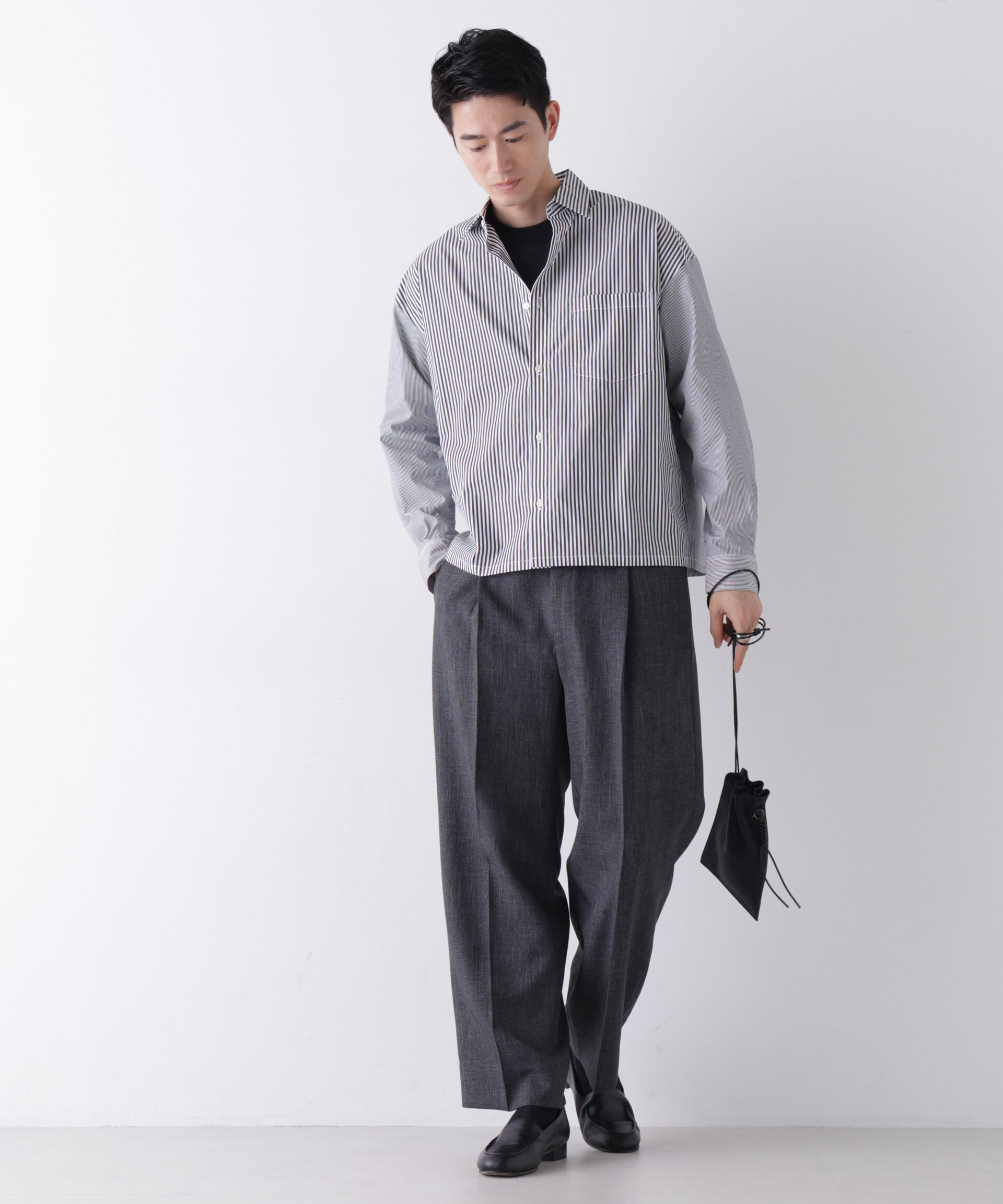 NANO universe「｢James Fabric｣ ボクシークロップドシャツブルゾン」|シャツ・ブラウス|