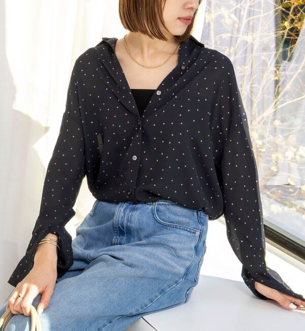 NOLLEY'S「45th limited edition MY STANDARD【WEB＆一部店舗限定】グリッターシャツ」|シャツ・ブラウス|ブルー系その他4
