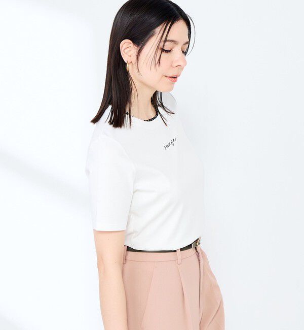 NOLLEY'S sophi「《手洗い可能》W&Wベイシック丈ロゴTシャツ」|Tシャツ・カットソー|