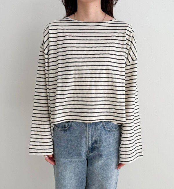 fredy emue「【人気商品の新型】ボーダーハートステッチルーズロンTシャツ」|Tシャツ・カットソー|