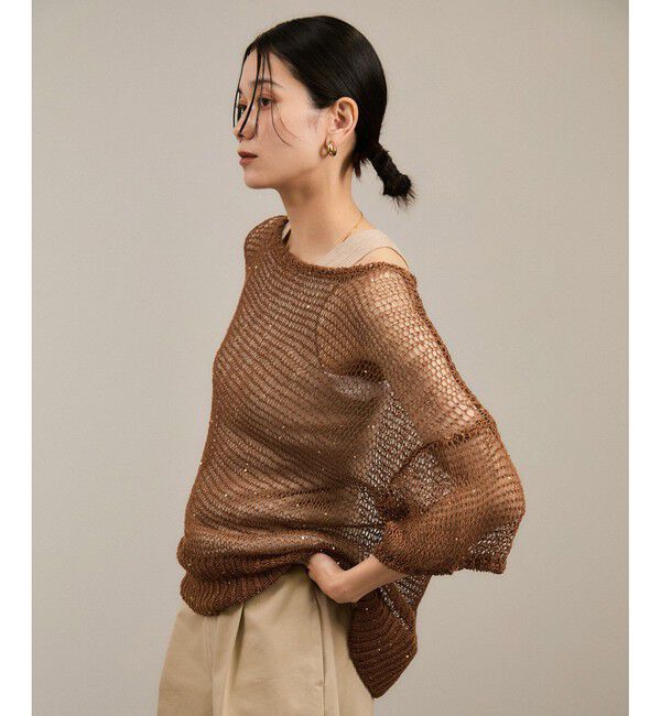 SALON adam et rope'「ギマコットンスパンコールプルオーバー」|ニット・セーター|