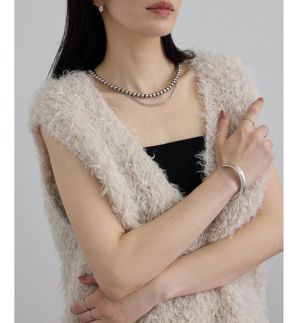 SALON adam et rope'「カーリーモヘアクロップドベスト」|ベスト・ジレ|