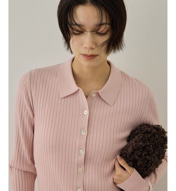 SALON adam et rope'「【WEB限定】リブポロ衿カーディガン」|カーディガン|