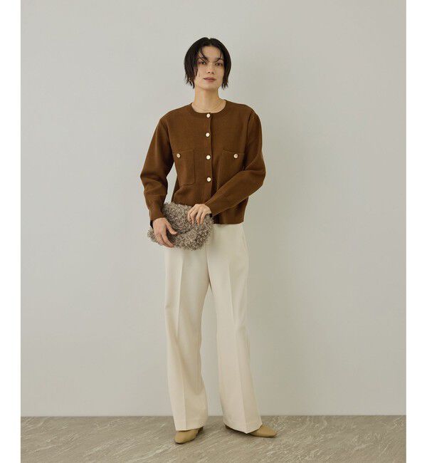 SALON adam et rope'「【WEB限定】スウェットライクメタルボタンカーディガン」|カーディガン|