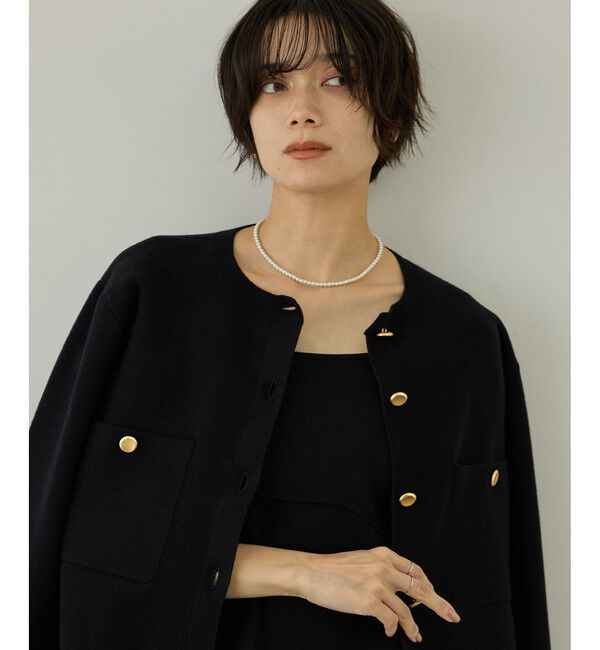 SALON adam et rope'「【WEB限定】スウェットライクメタルボタンカーディガン」|カーディガン|