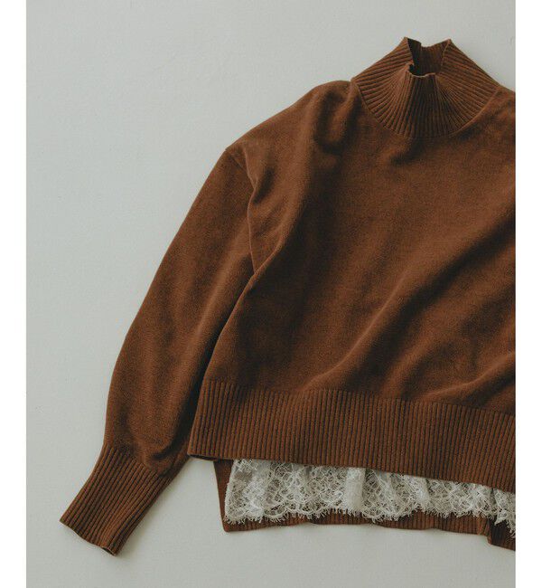 SALON adam et rope'「【CreamyCotton（クリーミーコットン）】タートルネックプルオーバー / セットアップ対応」|ニット・セーター|キャメル(25)