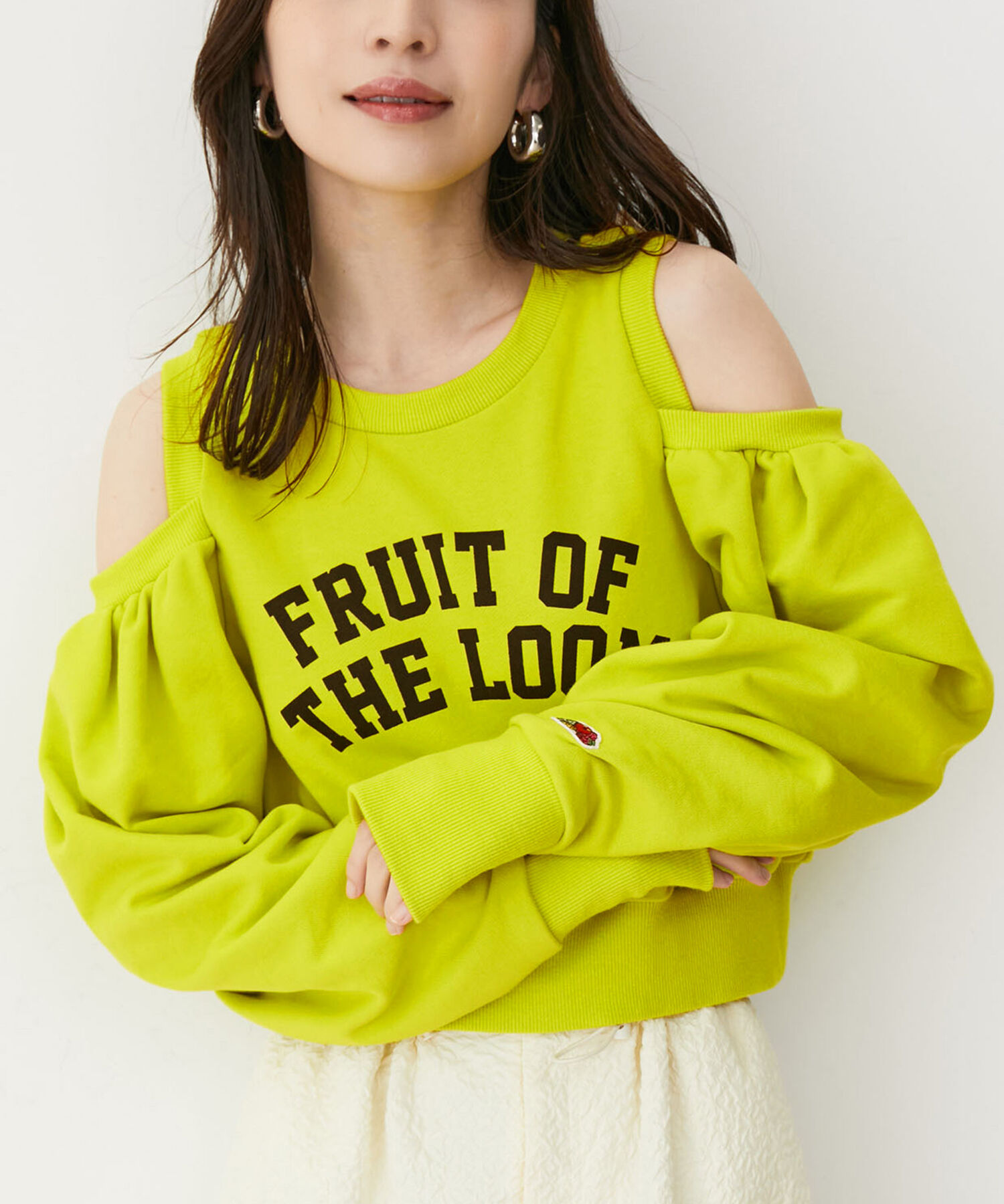 VIS「【FRUIT OF THE LOOM別注】オープンショルダースウェット」|スウェット・ジャージ|キミドリ(34)