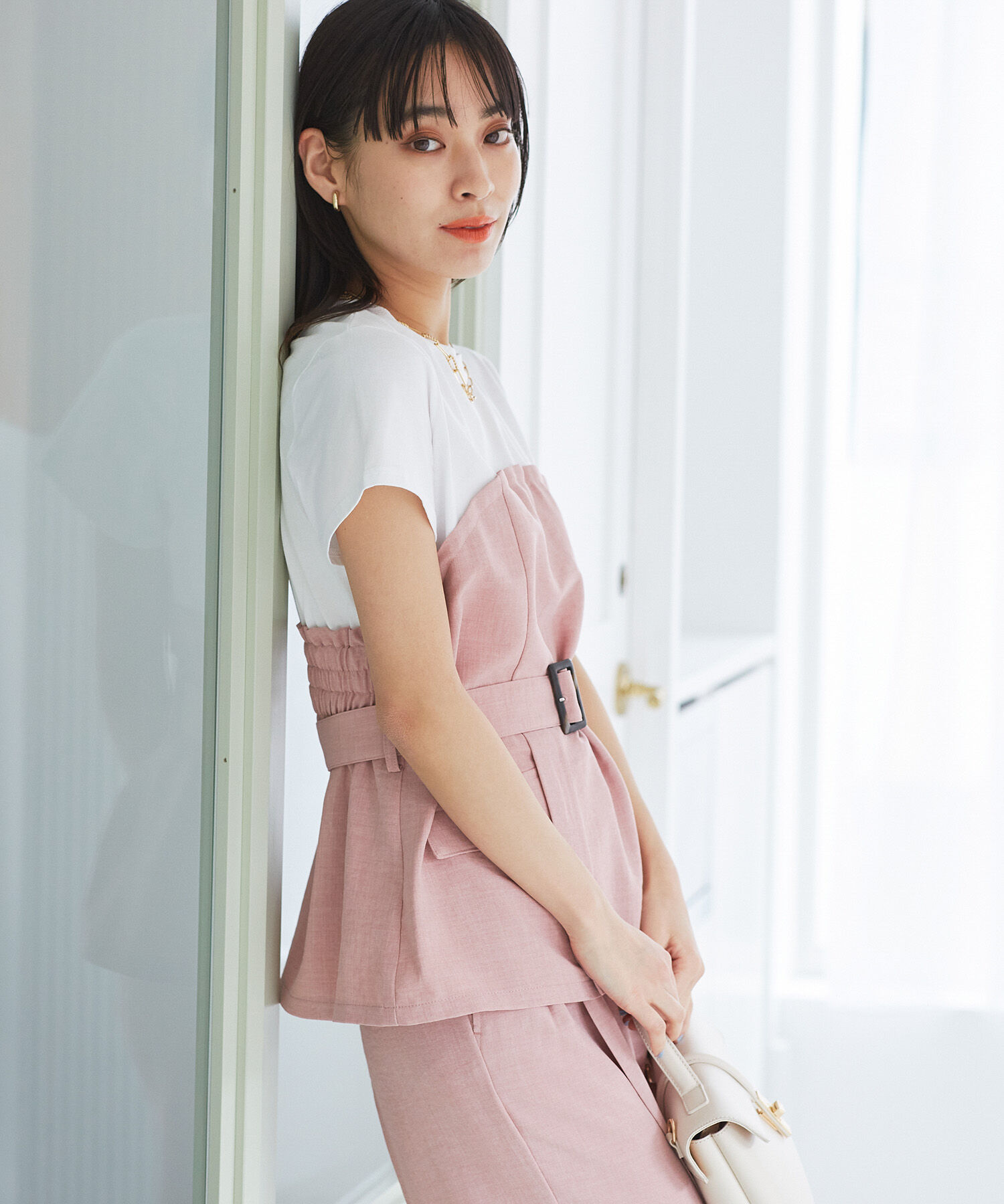 VIS「【接触冷感・洗える】美easyコルセットドッキングプルオーバー」|Tシャツ・カットソー|