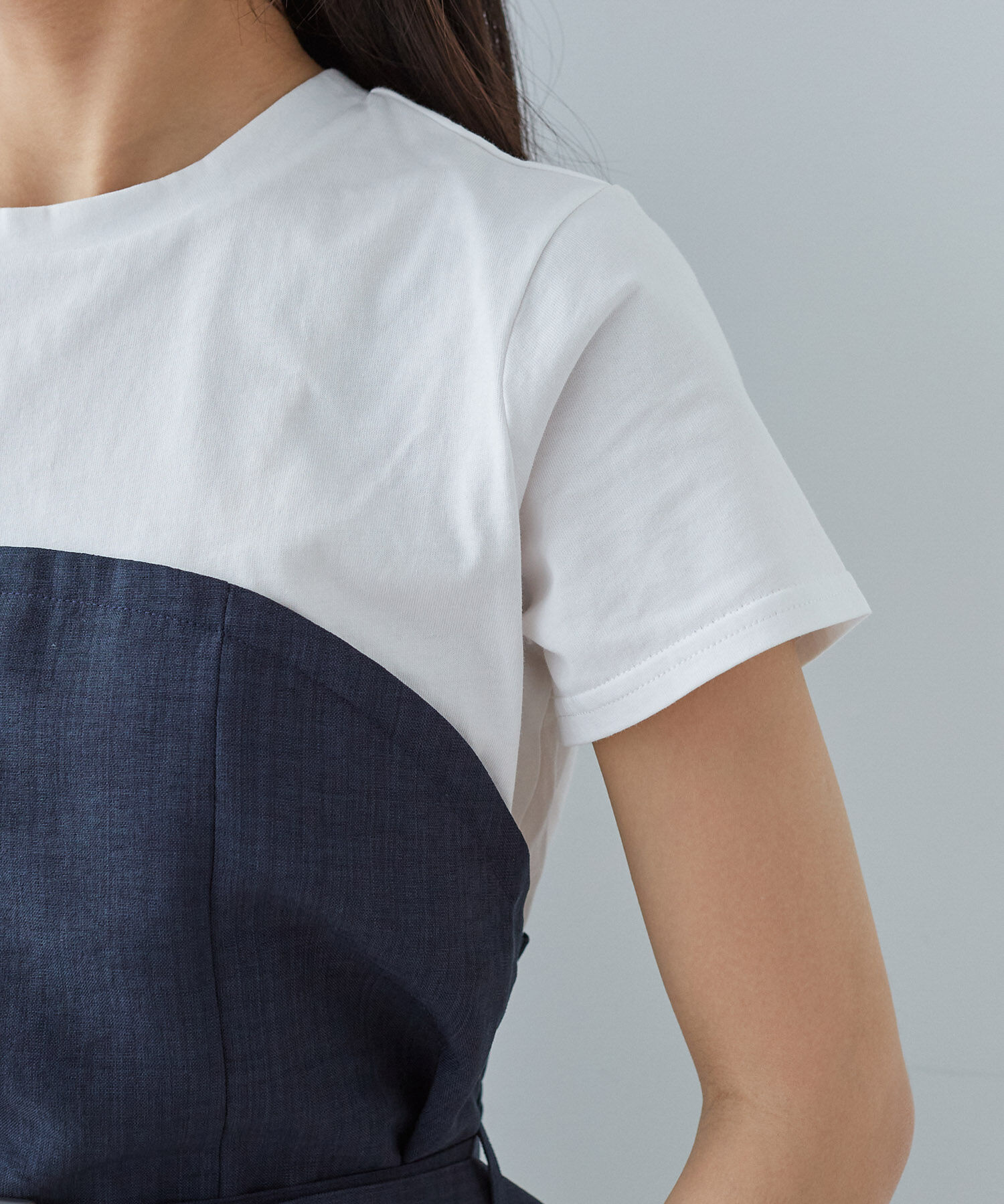 VIS「【接触冷感・洗える】美easyコルセットドッキングプルオーバー」|Tシャツ・カットソー|