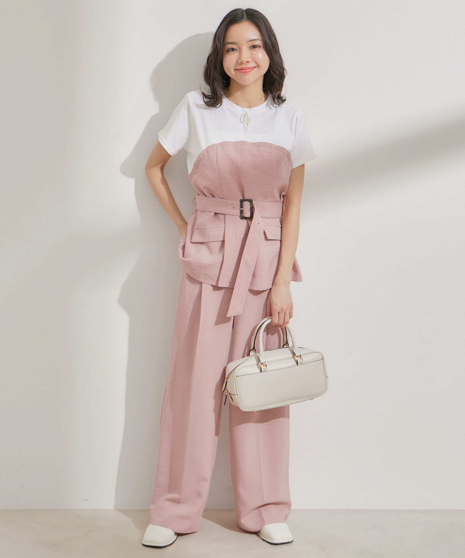 VIS「【接触冷感・洗える】美easyコルセットドッキングプルオーバー」|Tシャツ・カットソー|