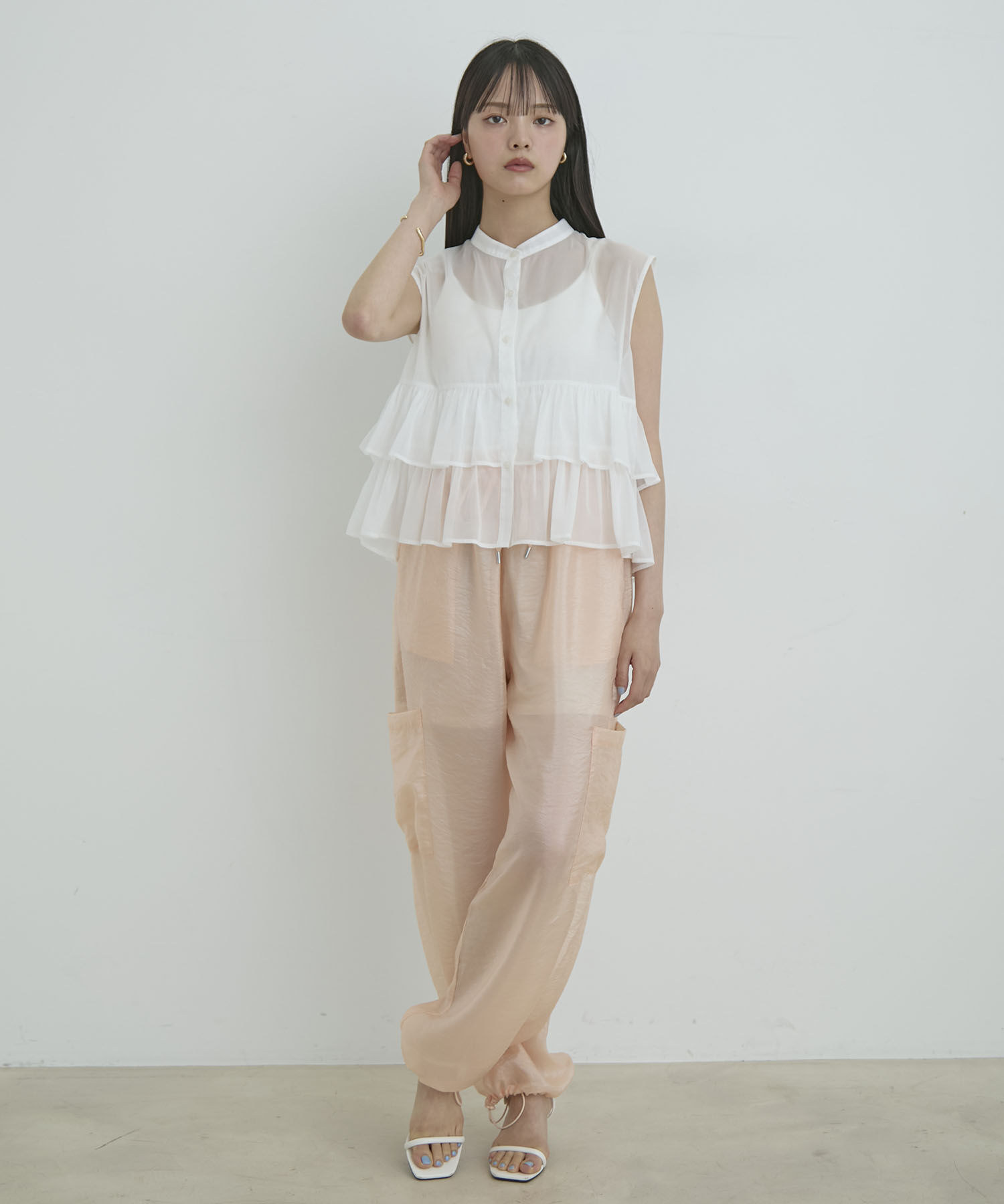 VIS「【洗える】シアーカーゴパンツ」|カーゴ|