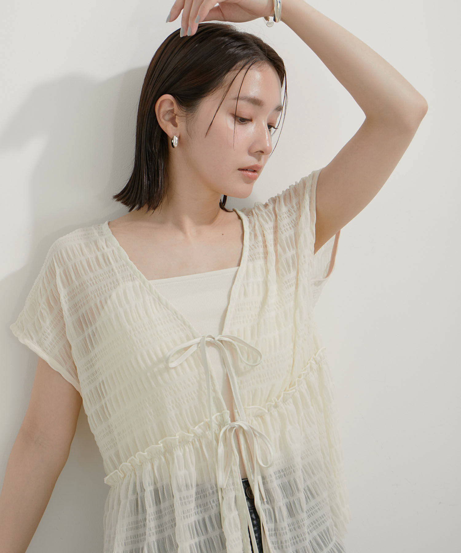 VIS「【SET】シャーリングカーデ&times;キャミアンサンブル【洗える】」|その他|