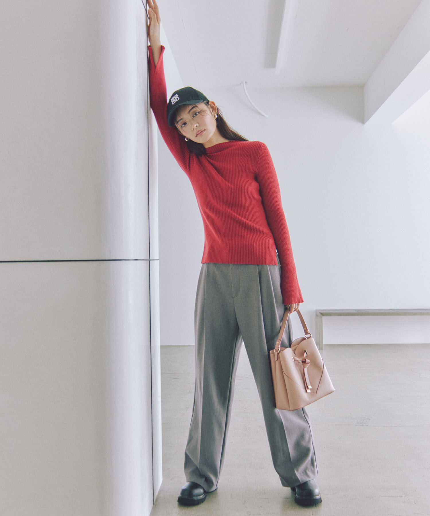 VIS「【新色追加】【美easy】ウーリッシュ2タックワイド/スラックスパンツ【洗える】」|スラックス|