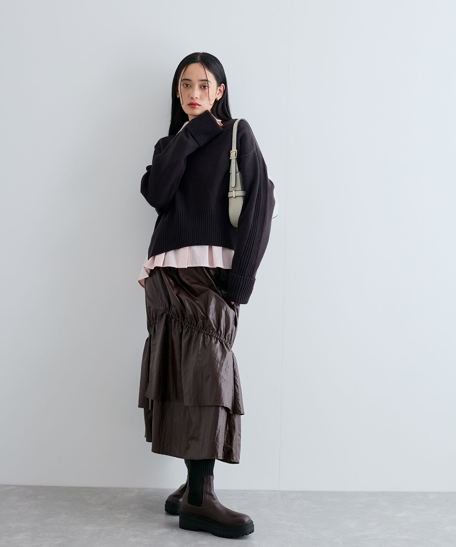 VIS「【アンチピリング/洗える】サイドスリットニットプルオーバー【WEB限定カラー】」|ニット・セーター|