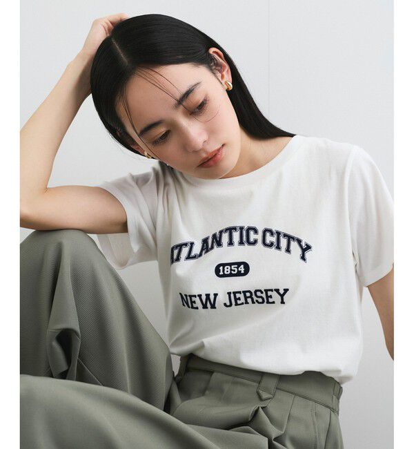 VIS「コンパクトフロッキープリントロゴTシャツ」|Tシャツ・カットソー|