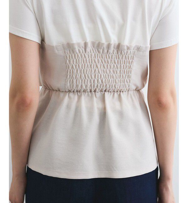 VIS「【新色追加】【美easy】ねじりリボンTシャツドッキングプルオーバー【接触冷感/洗える】」|Tシャツ・カットソー|