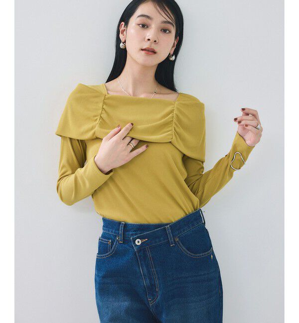 VIS「テレコオフショルダーロングスリーブプルオーバー」|Tシャツ・カットソー|