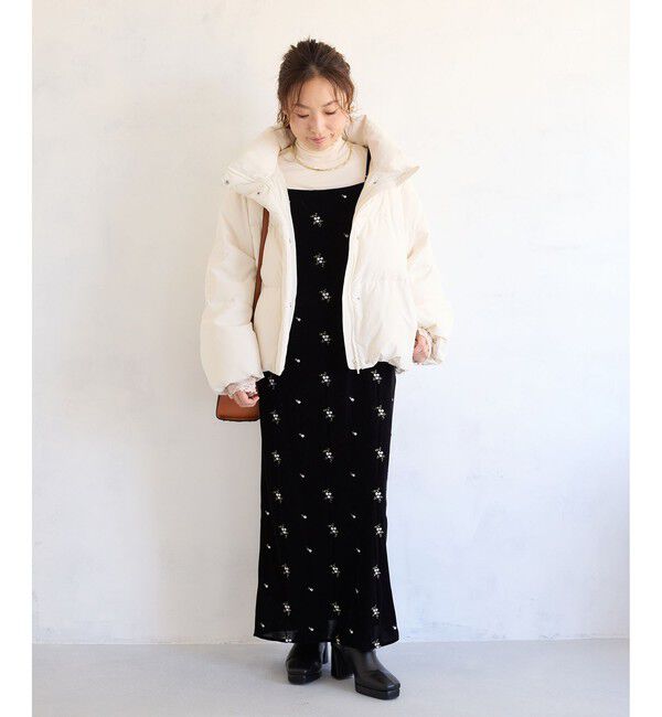 VIS「刺繍アソートベロアキャミワンピース/2WAY」|ワンピース|
