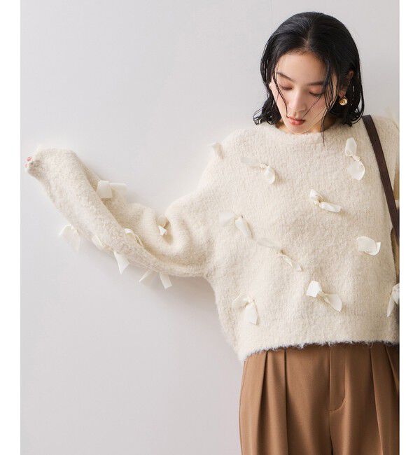 VIS「【WEB限定】ゆるっとボリュームリボンモチーフニット」|ニット・セーター|