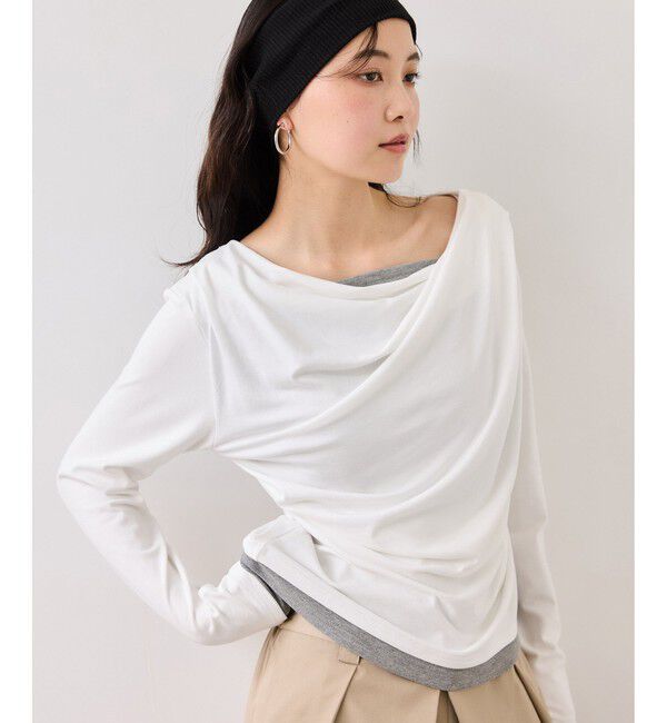 VIS「【WEB限定】レイヤードドレーププルオーバー」|Tシャツ・カットソー|