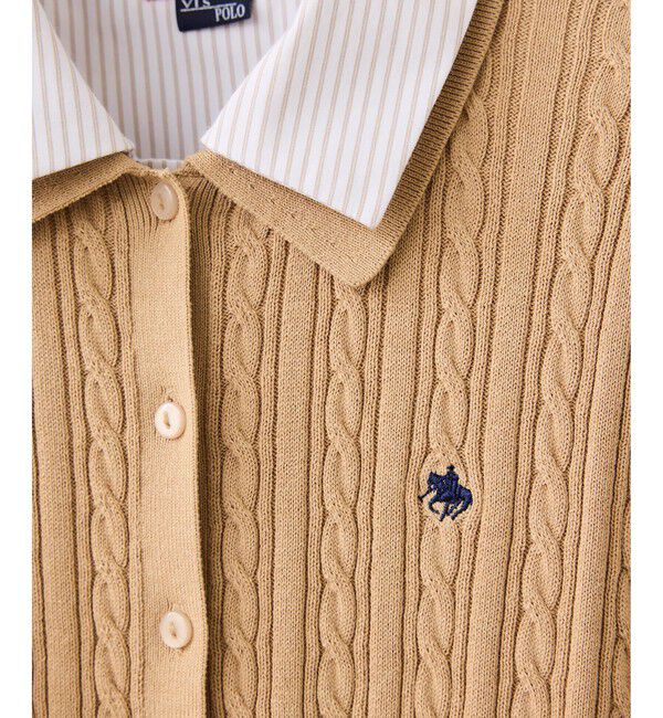 VIS「【POLO BCS】VIS別注ケーブルドッキング衿付きカーディガン」|カーディガン|