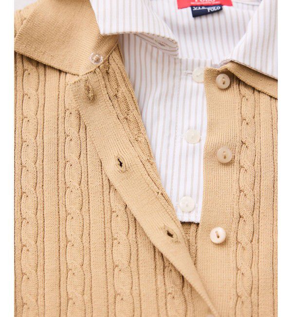 VIS「【POLO BCS】VIS別注ケーブルドッキング衿付きカーディガン」|カーディガン|