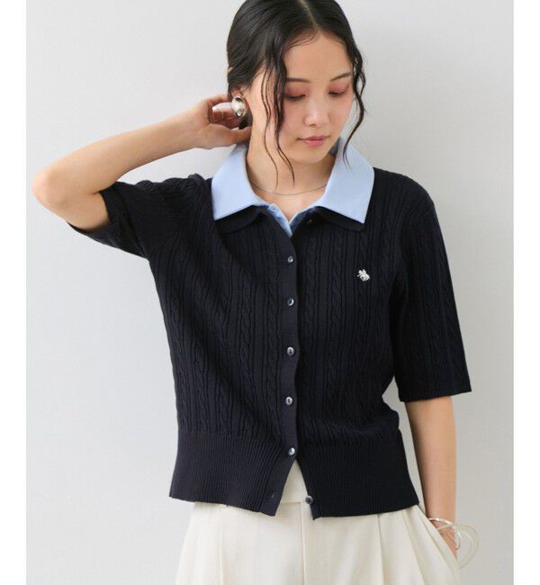 VIS「【POLO BCS】VIS別注ケーブルドッキング衿付きカーディガン」|カーディガン|