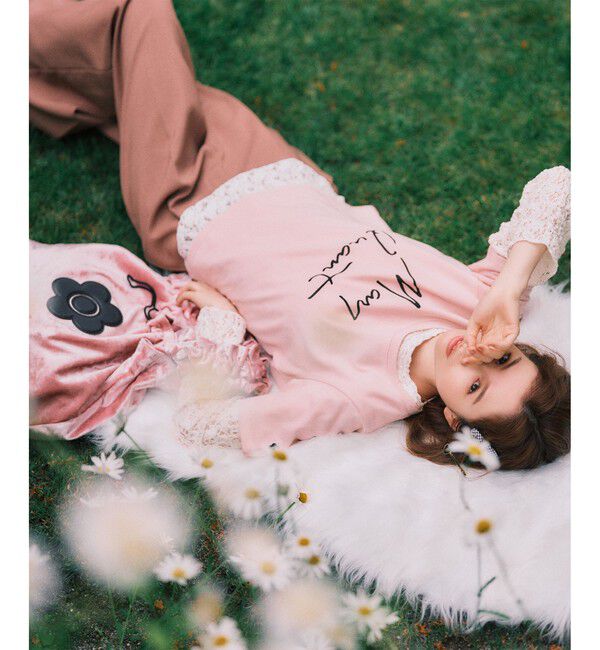 VIS「【MARY QUANT&times;VIS】フリルハンドルベロアトートバッグ」|トートバッグ|