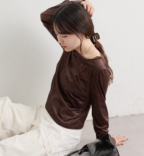  「ベロアメローロングTシャツ」|Tシャツ・カットソー|