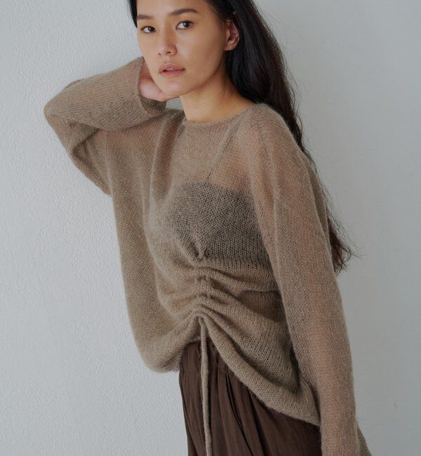  「【再入荷】シアーギャザーニット」|ニット・セーター|