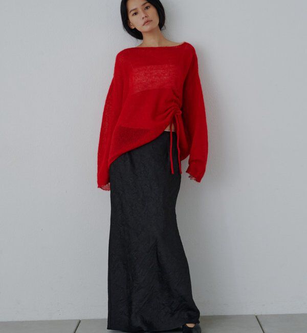  「【再入荷】シアーギャザーニット」|ニット・セーター|