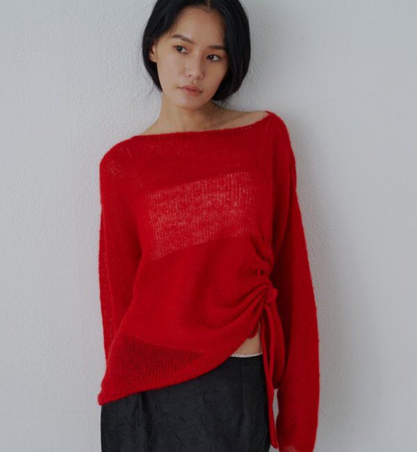  「【再入荷】シアーギャザーニット」|ニット・セーター|