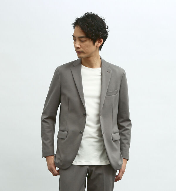 ABAHOUSE「【セットアップ対応/FLEX JACKET】ポンチ シャンブレー ジャケット」|テーラードジャケット|