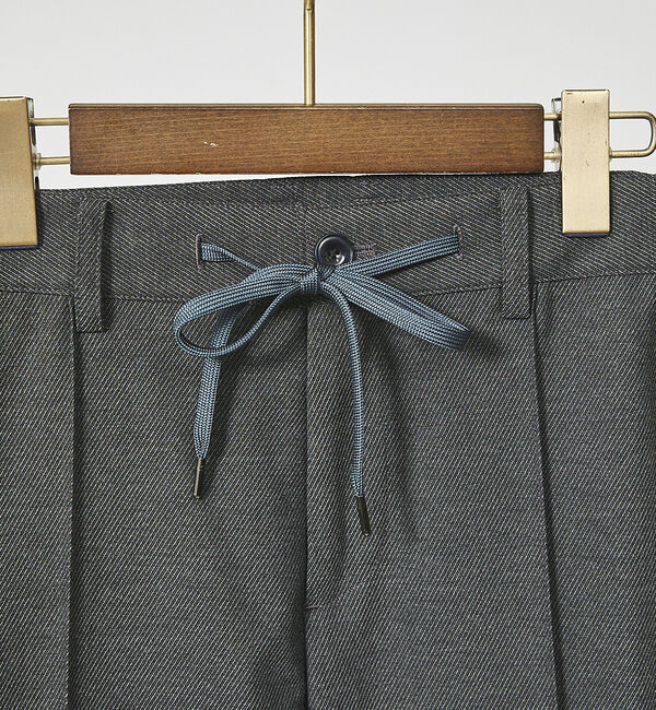 ABAHOUSE「【FLEX PANTS】ピンタック イージーパンツ /TR 強撚 ボタニーサージ」|スラックス|