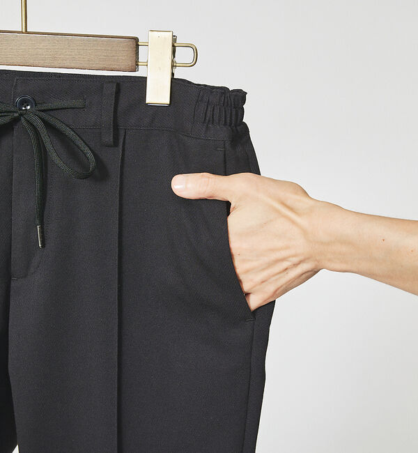 ABAHOUSE「【FLEX PANTS】ピンタック イージーパンツ /TR 強撚 ボタニーサージ」|スラックス|