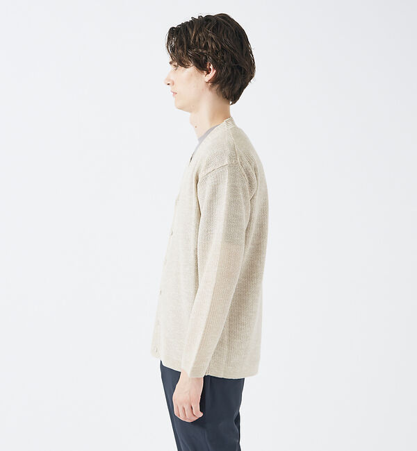 ABAHOUSE「【メッシュ編み】レーヨン&times;ラミー　シアーカーディガン」|カーディガン|