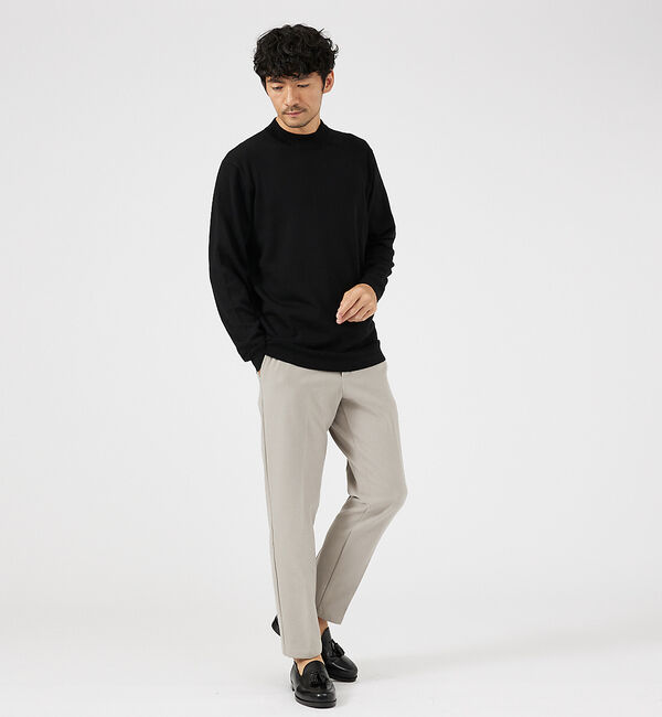 ABAHOUSE「【カシミアタッチ】Pure Merino ハイゲージモックネック ニット」|ニット・セーター|