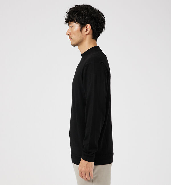 ABAHOUSE「【カシミアタッチ】Pure Merino ハイゲージモックネック ニット」|ニット・セーター|