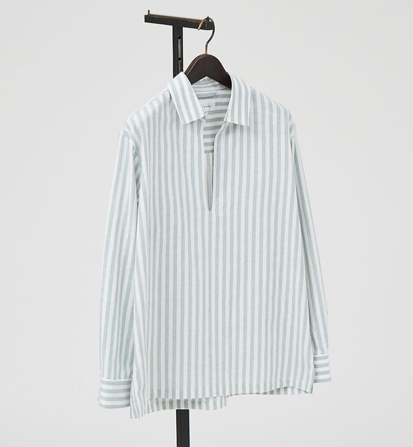 ABAHOUSE「【リネンブレンド】スキッパー プルオーバーシャツ」|シャツ・ブラウス|
