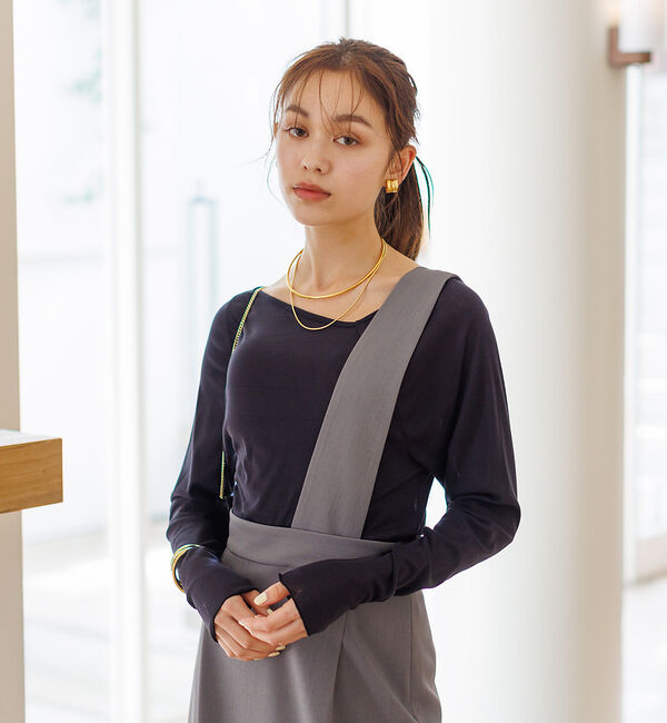 Rouge vif「【セットアップ対応】アシメトリー サスペンダー付きスカート」|スカート|