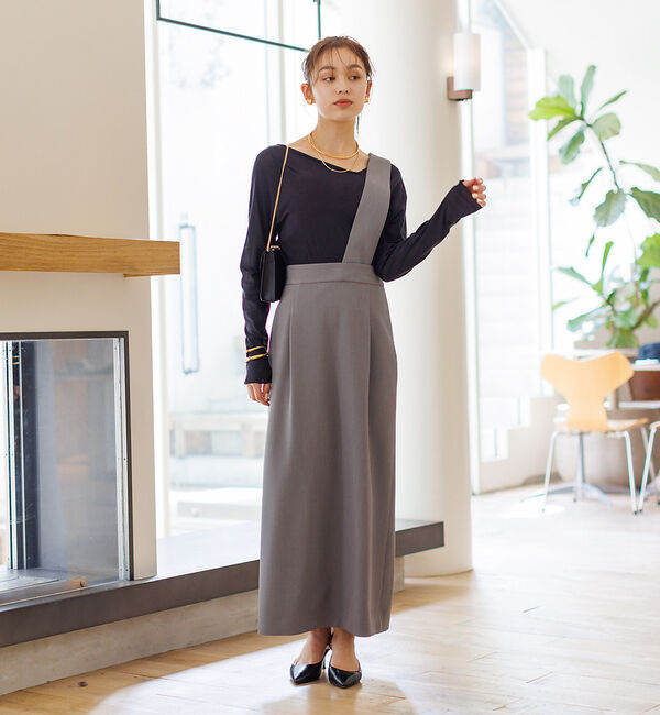 Rouge vif「【セットアップ対応】アシメトリー サスペンダー付きスカート」|スカート|