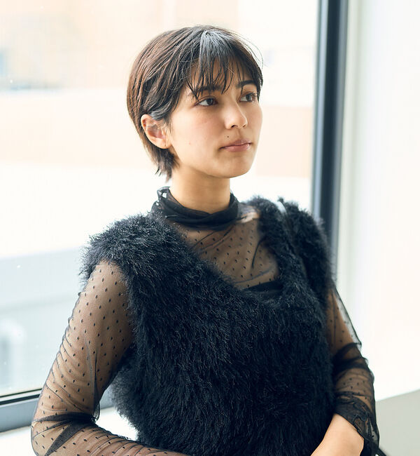 Rouge vif「ドットチュールシアータートル」|Tシャツ・カットソー|