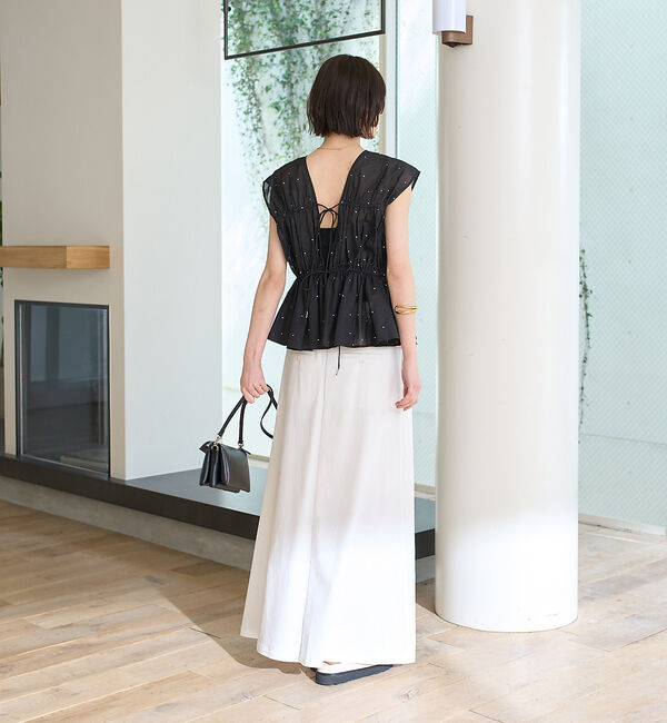 Rouge vif「シルバードット刺繍ペプラムブラウス」|シャツ・ブラウス|