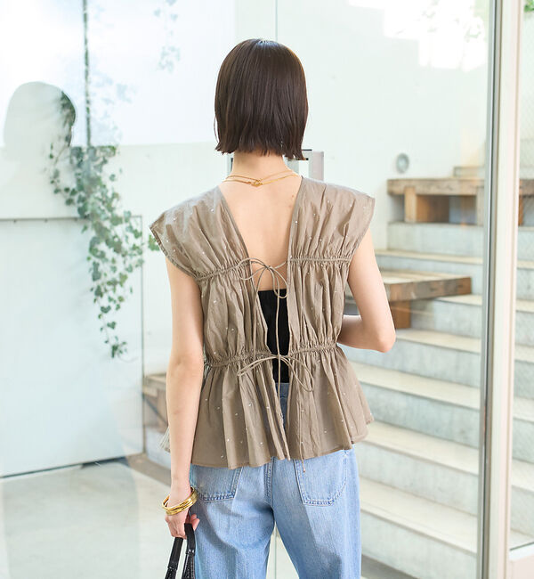 Rouge vif「シルバードット刺繍ペプラムブラウス」|シャツ・ブラウス|