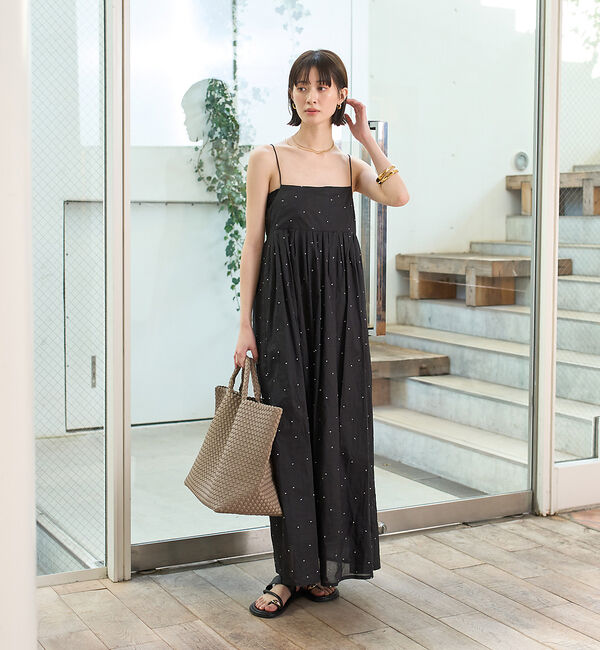 Rouge vif「シルバードット刺繍ワンピース」|ワンピース|