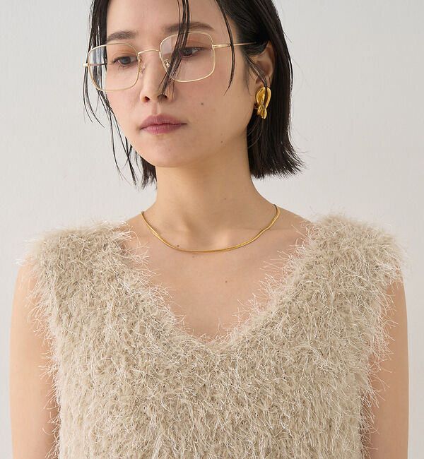 Rouge vif「コンビフェザーニットベスト」|ニット・セーター|